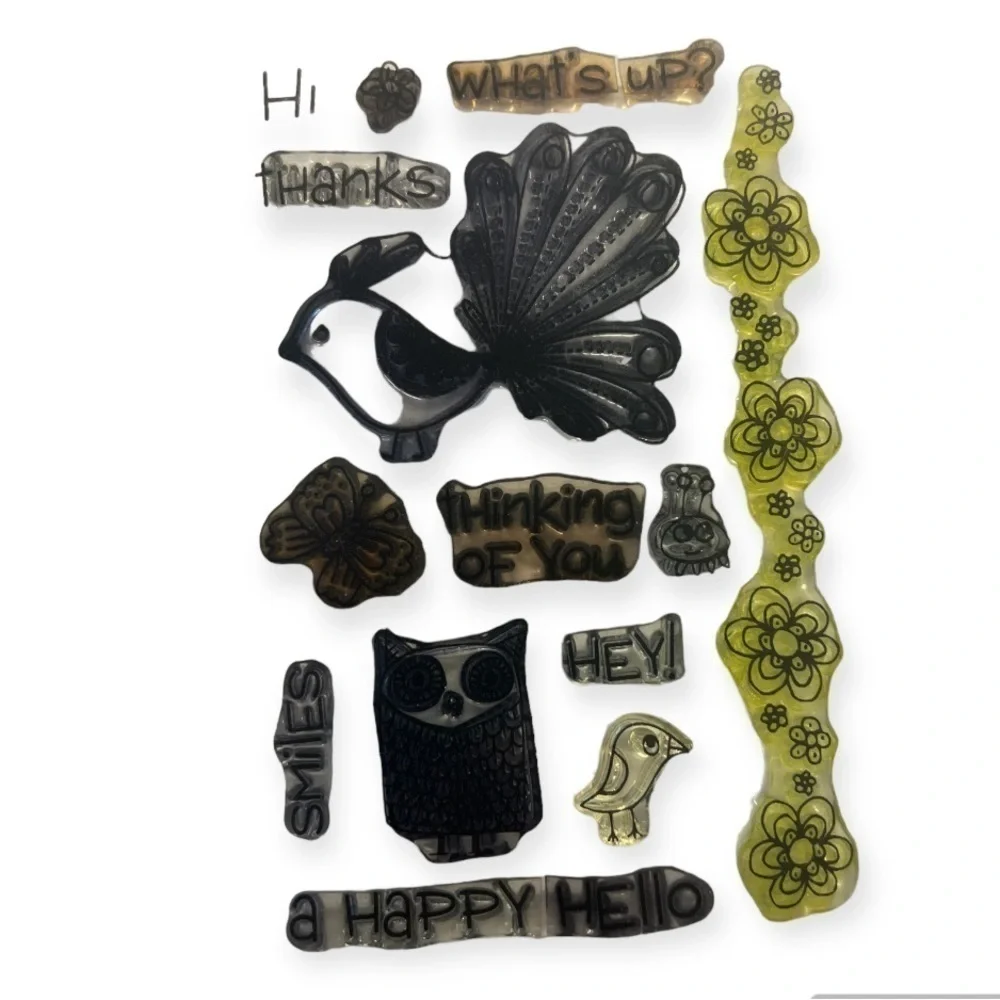 Hero Arts Set of 2 Cling Stamp Sets Oceans of Joy CL372  Happy Hello CL231 Birds